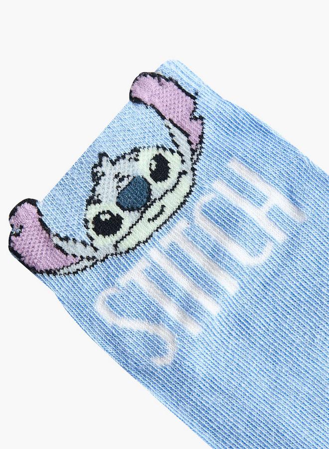 Disney Pack Of 5 Girls Socks Ankle Length Stitch Print - Image 3